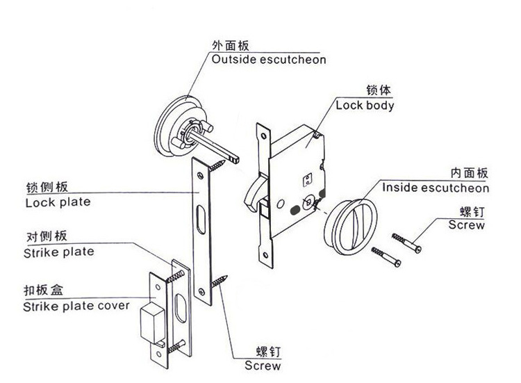 宅男网宅男导航RSL-610BK 室内移门拧手锁